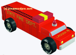 fire engine pinewood derby car design plan